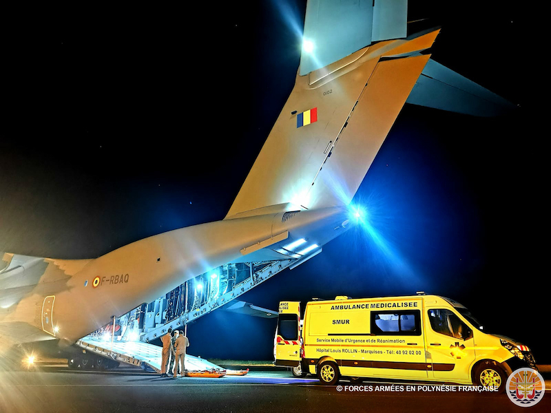 ​Un premier double évasan à Nuku Hiva pour l'A400M