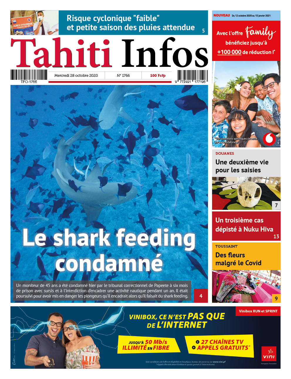 Cliquez sur la Une pour lire le journal