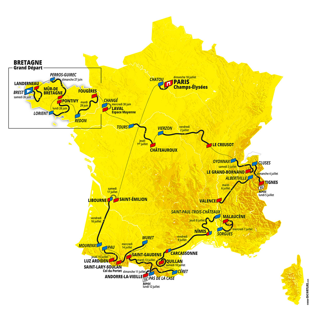 Tour de France: le Ventoux par deux fois en juillet