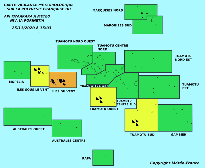Vigilance orange pluies et orages sur Tahiti et Moorea