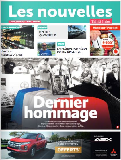 Cliquez sur la Une pour lire le journal