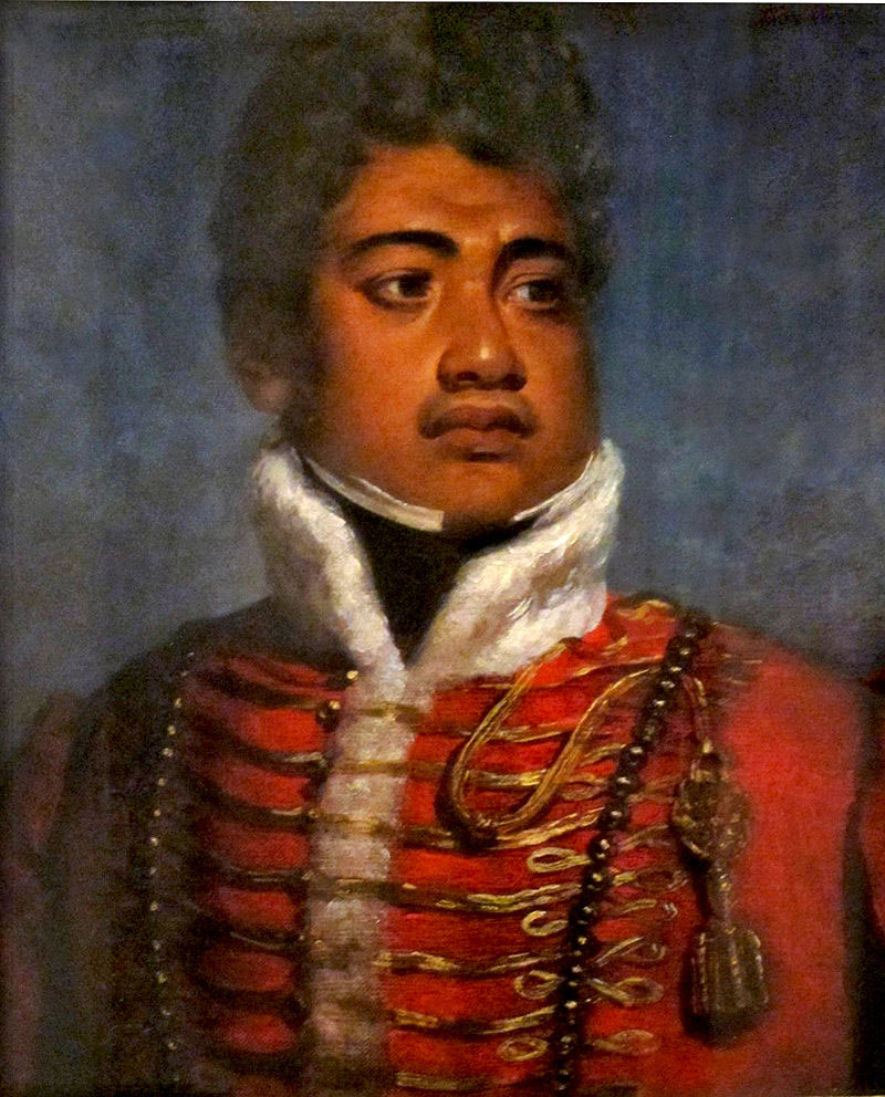 Le roi Kamehameha II (portrait de John Hayter) lorsqu’il parvint au pouvoir régnait mais sous le contrôle étroit de l’une des épouses favorites de Kamehameha I, la régente Ka’ahumanu.