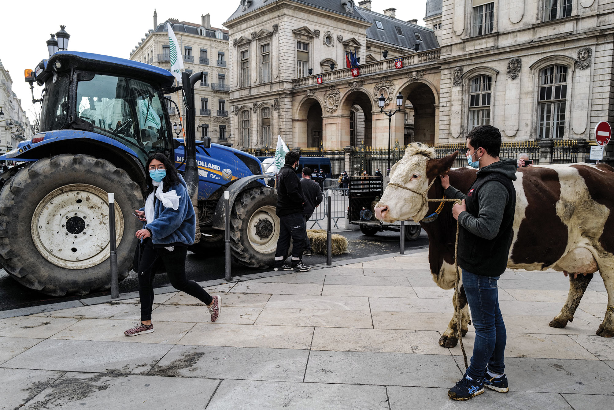 Covid et cantine: des éleveurs protestent contre les menus sans viande à Lyon