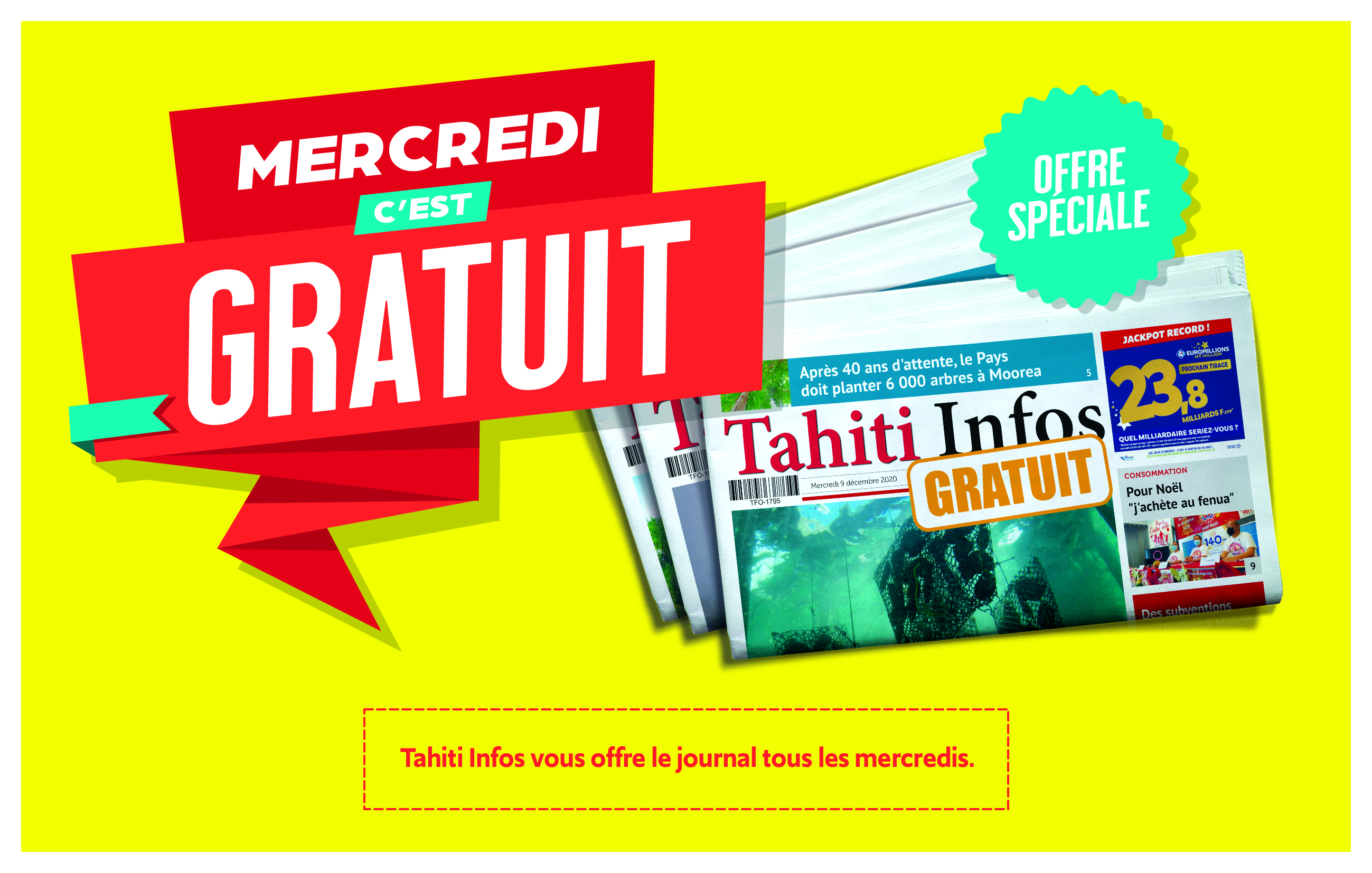 ​Tahiti Infos gratuit chaque mercredi