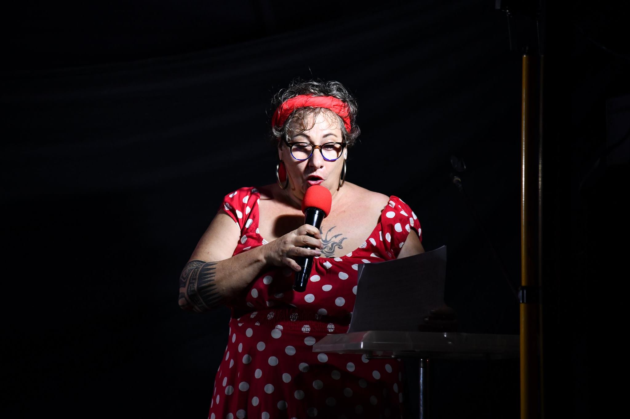 Léonore Caneri, coach, fil rouge de la soirée. Ici au Belvédère avec sa troupe en juin dernier.