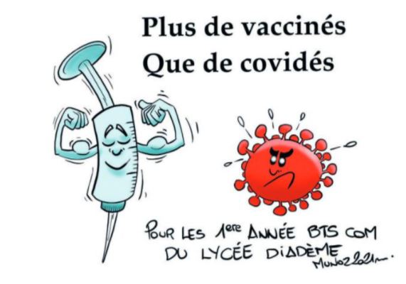 "Les vaccinés plus fort" par MUNOZ