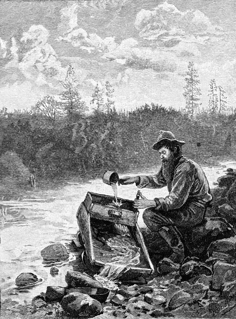 La recherche de l'or en Nouvelle-Calédonie avait débuté avant la prise de possession par la France. Le commissaire Louis Bérard, à bord de l'Alcmène dès 1850, affirmait avoir découvert du quartz aurifère dans la région de Hienghène. En juin 1863, des paillettes étaient signalées dans une couche d'argile à Pouébo par un groupe de prospecteurs emmenés par Émile Lozeron.