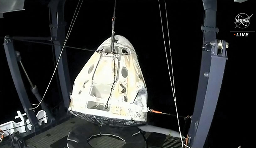 Retour sur Terre réussi du vaisseau SpaceX avec quatre astronautes de l'ISS