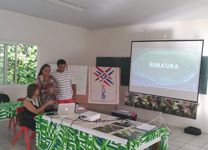 Mireta Erena et Ishido Kato de l'association Rima'ura ont fait une intervention sur l'importance de la protection de la biodiversité.