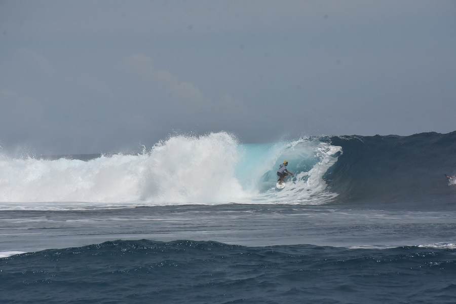 Tamahei Temu a obtenu une note de 8.17 grâce à un beau tube.