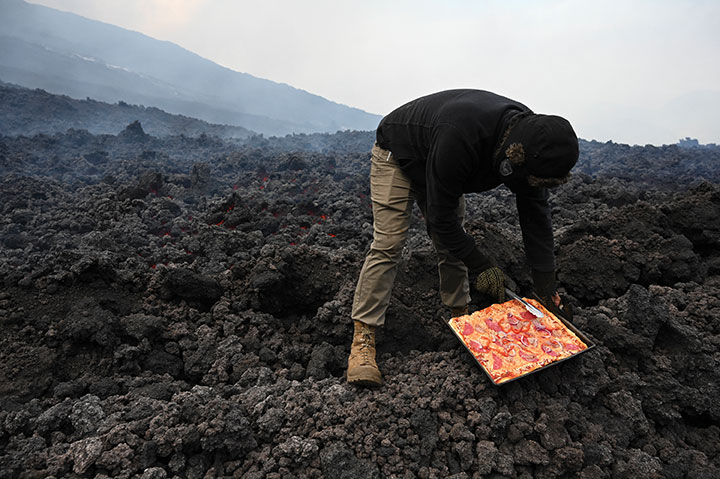 Pizza volcanique au Guatemala