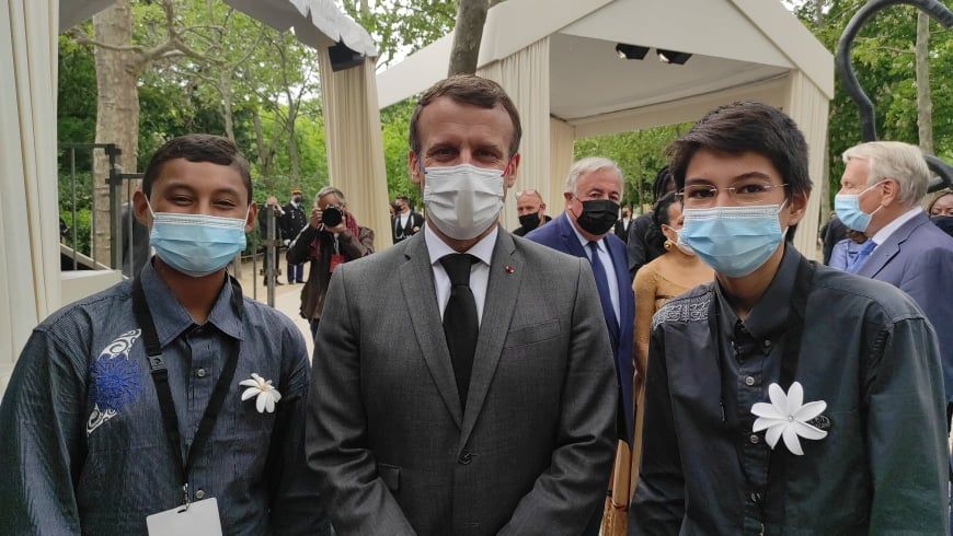 Du collège de Arue à Paris, ils slament devant Emmanuel Macron