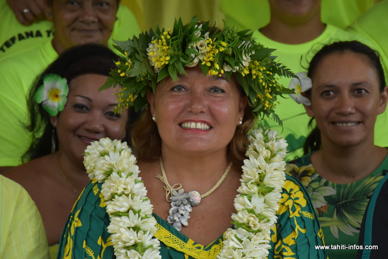Teura Tarahu en janvier 2020 lors de la campagne des élections municipales à Faa’a.