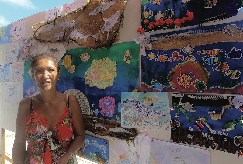 Le travail des élèves de l'école Puohine qui se sont exprimés sur le thème de la protection des océans était exposé lors de cette Fête de la mer.