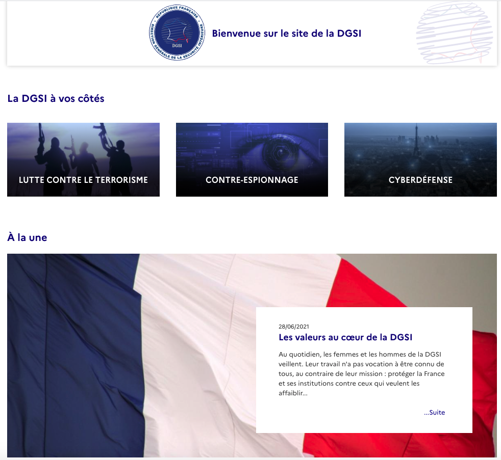 Nouveau site web pour la DGSI