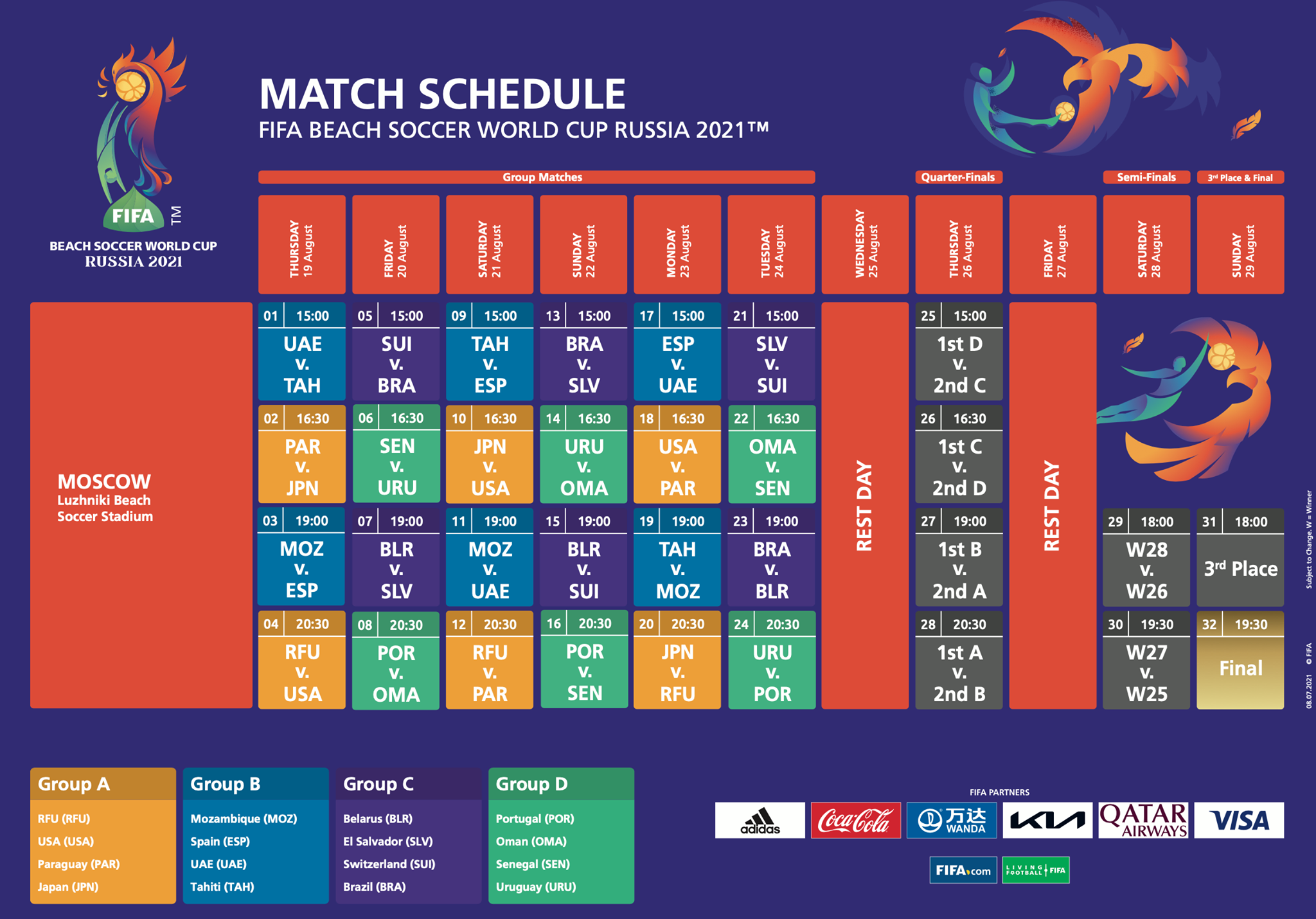 Les Tiki Toa avec l'Espagne, les Emirats Arabes Unis et le Mozambique