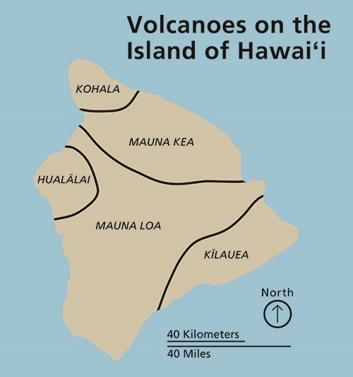 Big Island est composée de cinq volcans majeurs dont le Mauna Kea ; c’est en longeant ses flancs sur la côte nord de l’île, à 6 000 pieds d’altitude, que Douglas fut assassiné.