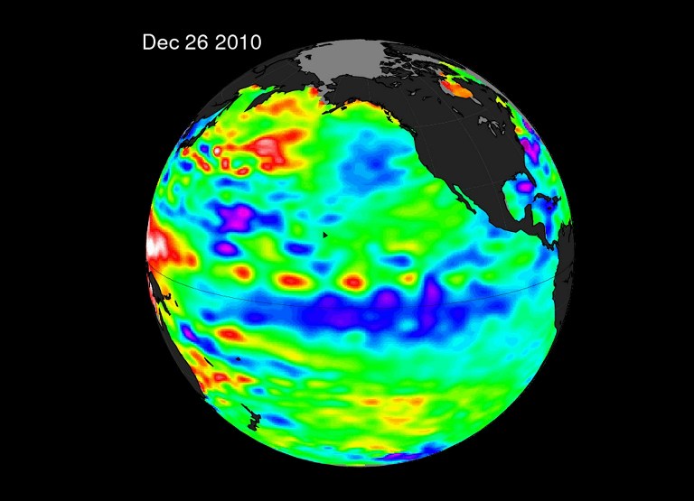 Les phénomènes El Nino et La Nina s'opposent de par leurs effets. Le cyclone El Nino puise sa force dans les températures élevées de l'océan. Météo France reste vigilante quant aux fluctuations des températures atmosphériques et océaniques.- Photo AFP 2010 -