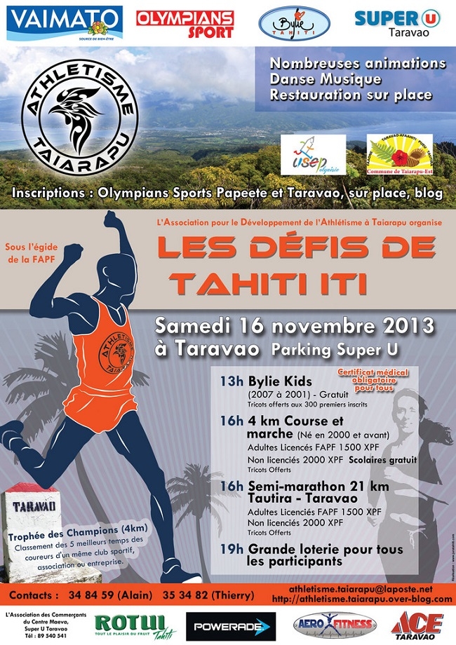 Athlétisme : les défis de Tahiti Iti proposent un semi marathon sur la Presqu’île