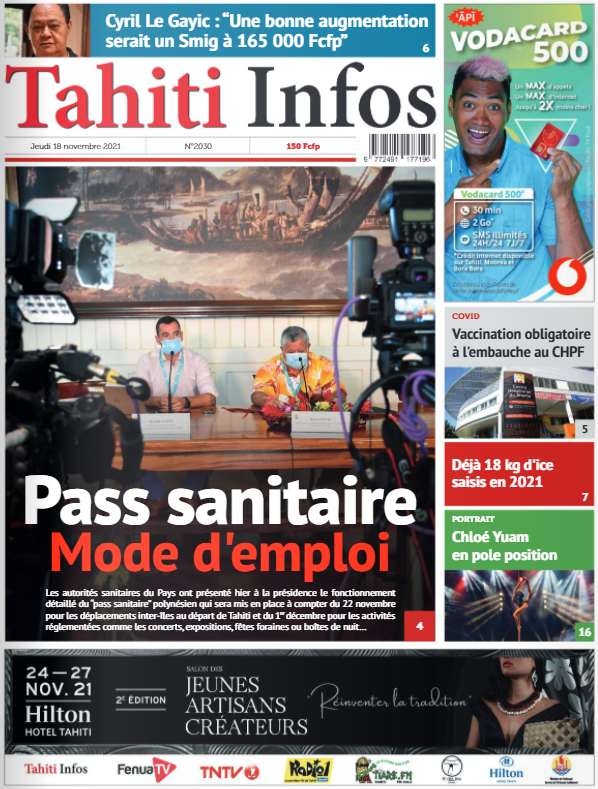 Cliquez sur la Une pour lire le journal