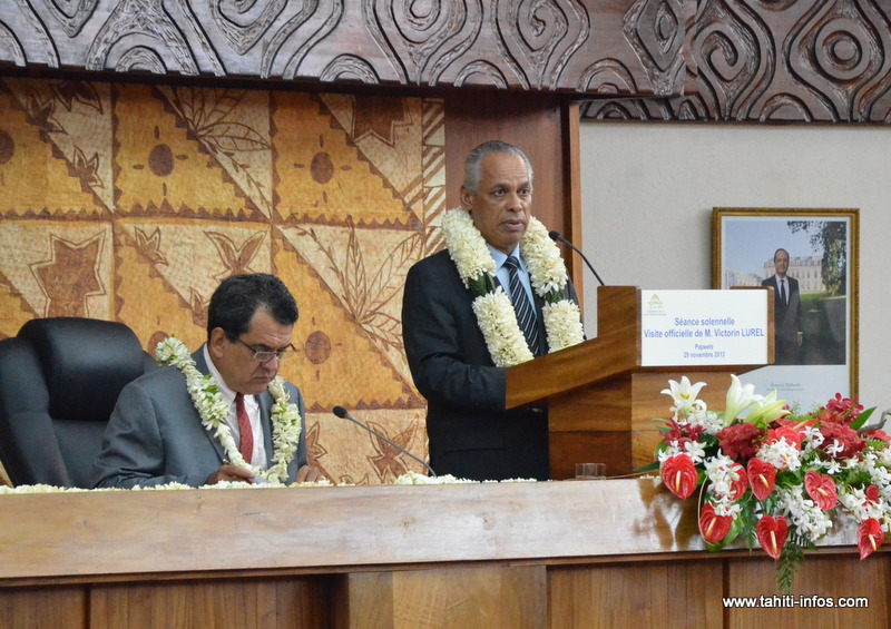 Discours du Ministre des Outre-mer Victorin Lurel devant l'Assemblée de Polynésie française