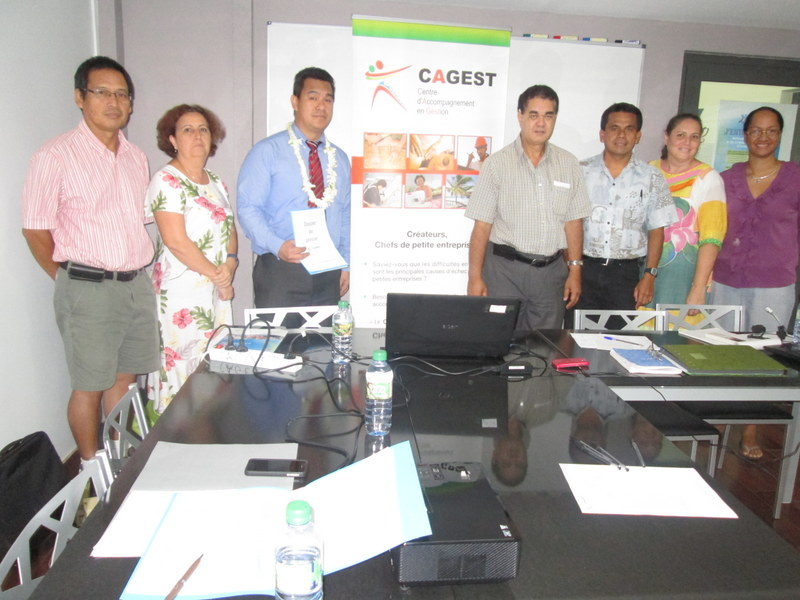 Parmi le directoire, Stéphane Chin Loy assesseur, Jean Paul Tuaiva président du CAGEST et Nelson Tapare-Pin, Directeur du centre.
