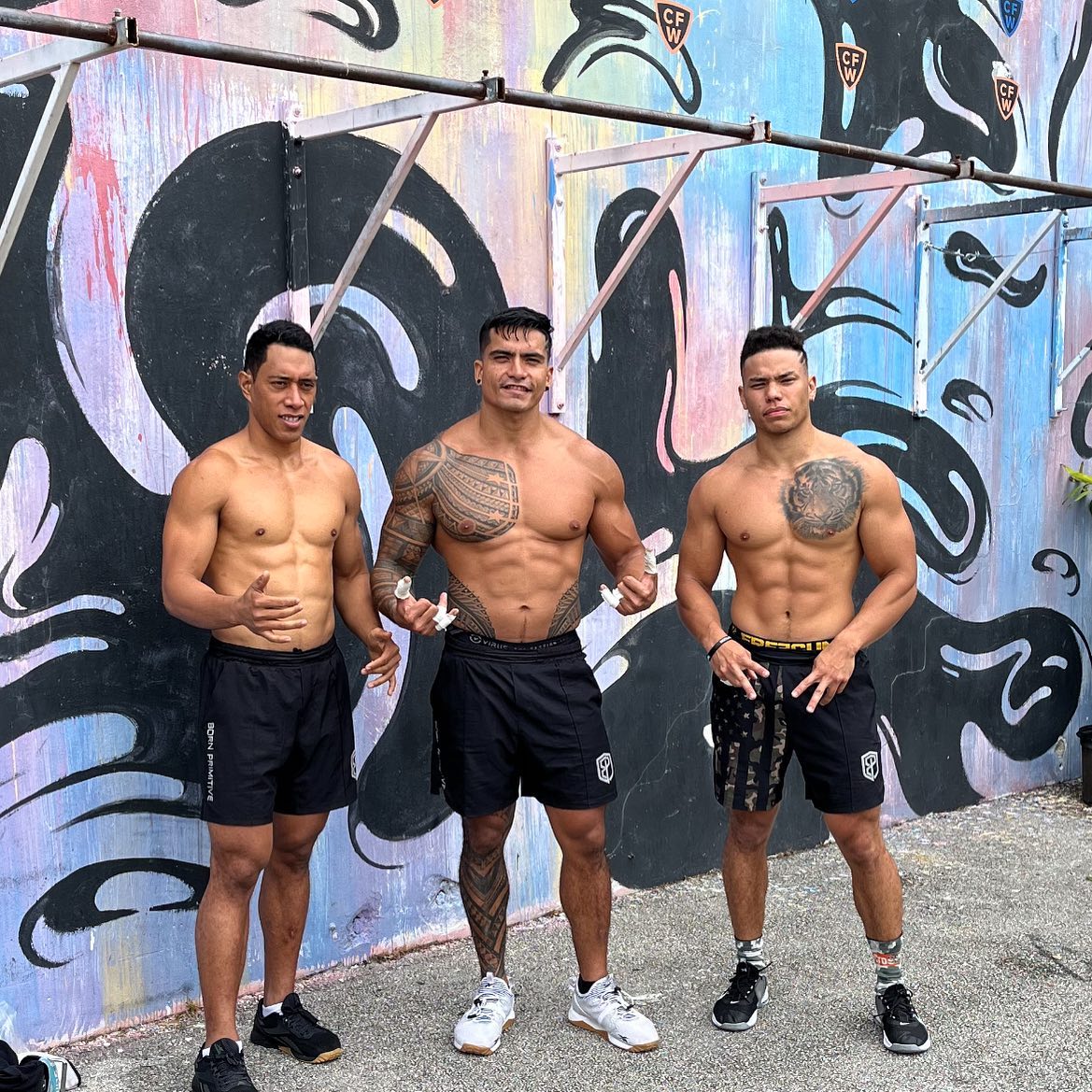 (de gauche à droite) Nanaia Putoru, Michael Galera et Toriki Demont forment l'équipe des Tahitian Wolf. (photo : FB Michael Galera)