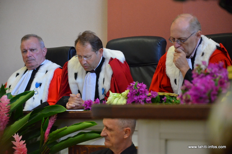 Régis Vouaux-Massel, prémier président de la Cour d'appel de Papeete, lors de l'allocution prononcée à l'audience solennelle de rentrée