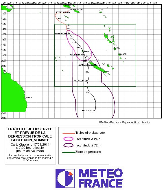 La Nouvelle-Calédonie n'est pas en Pré-alerte cyclonique, selon Météo France