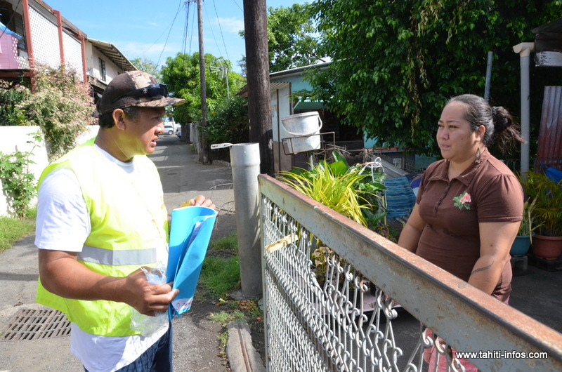 Les agents de Papeete ont débuté leur campagne d'information et de dégîtage par les quartiers du collège de Taunoa, du centre nautique Hititai et Pékin