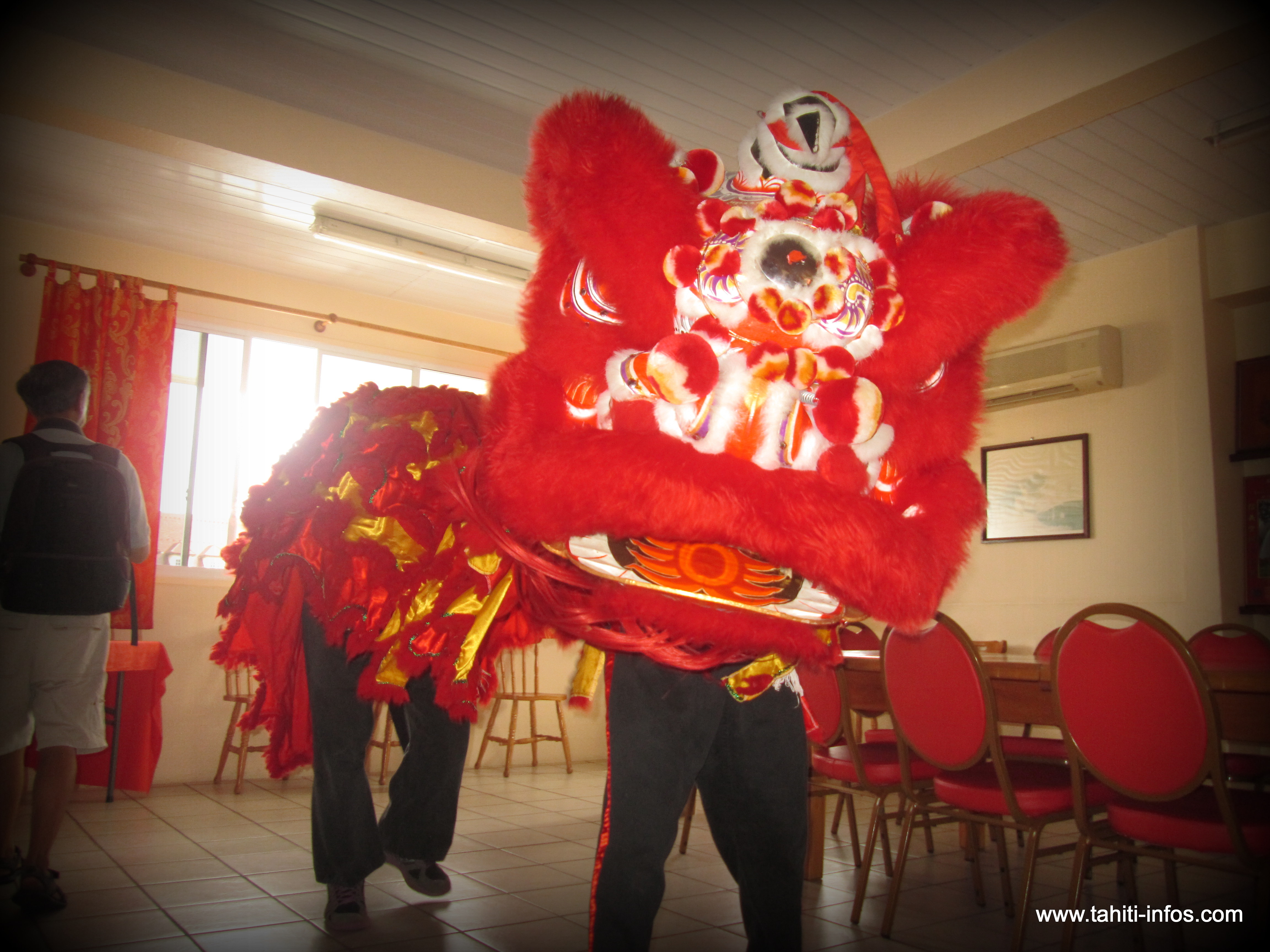 Pour s'assurer que le mauvais sort a vraiment quitté les lieux, le lion enchanté visite chaque pièce d'une maison et inspecte les lieux avant de poursuivre son chemin.