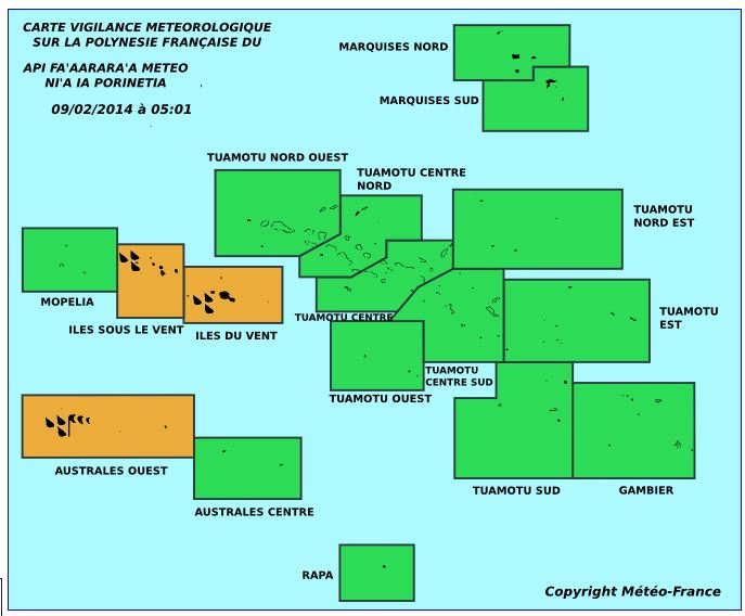 Météo: La Société maintenue en vigilance orange, le phénomène gagne les Australes
