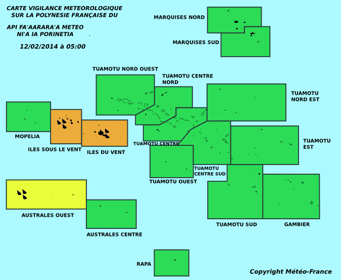 Nouvelle vigilance orange pour les Iles de la Société