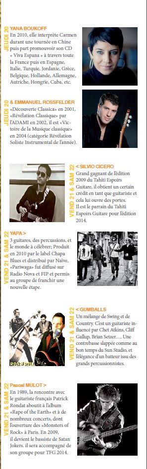 7ème Tahiti Festival Guitare : Votez pour votre espoir préféré