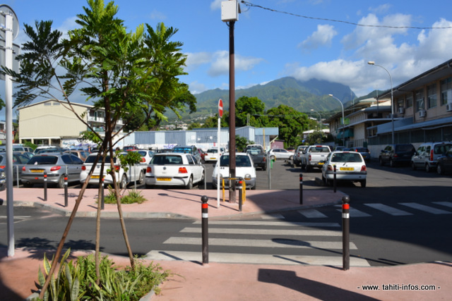 Centre ville de Papeete (Pont de l'Est) ce vendredi après-midi.