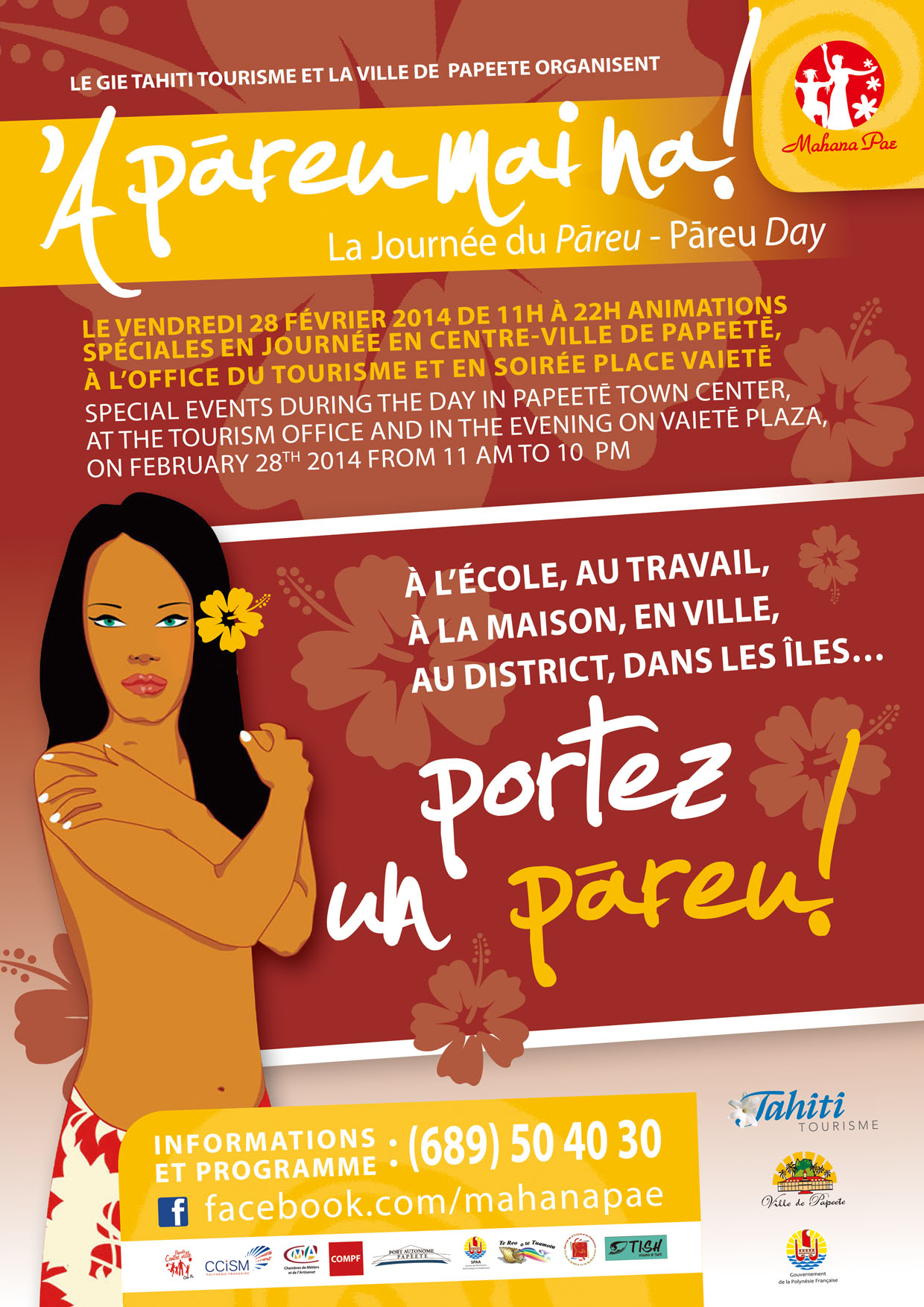 Mahana Pae vendredi 28 février sur le thème 'A pāreu mai na ! – La journée du pāreu