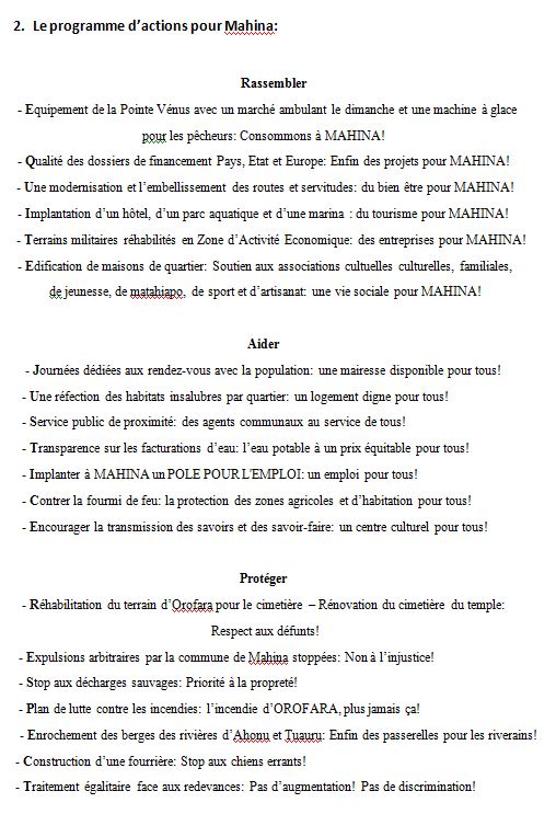 Sandra Lévy Agami présente sa liste et son programme pour Mahina