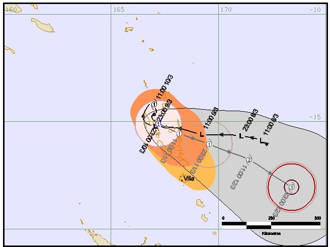 Formation d’un cyclone au Nord de Vanuatu