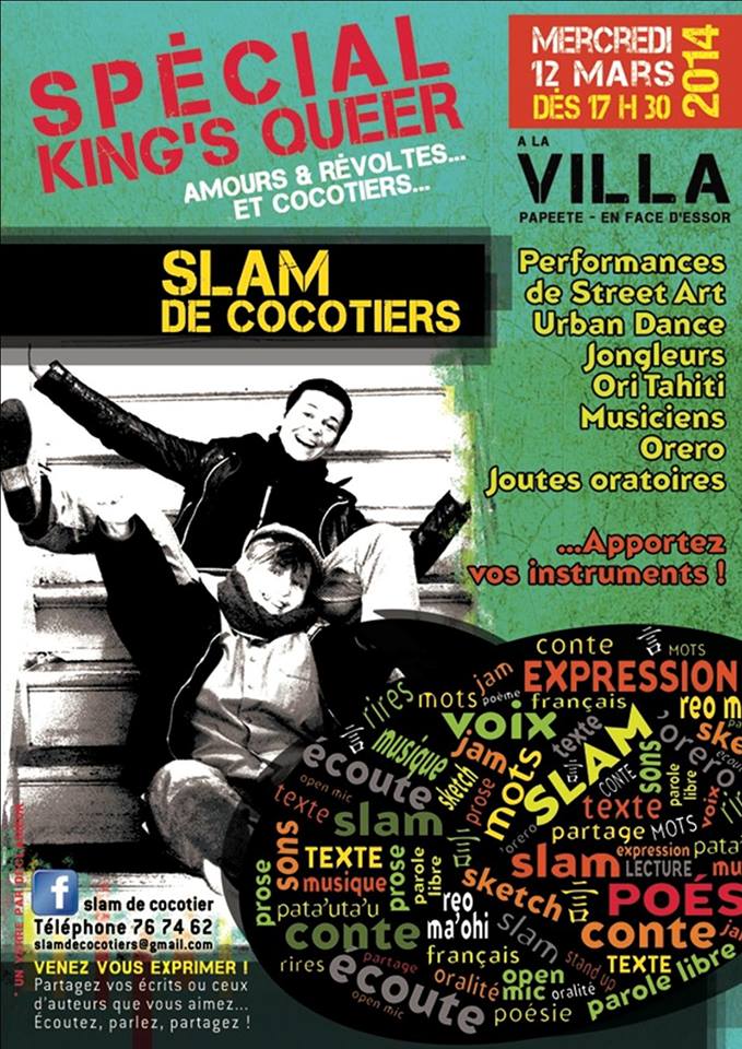Slam de Cocotiers "Spécial king's Queer" ce mercredi 12 mars