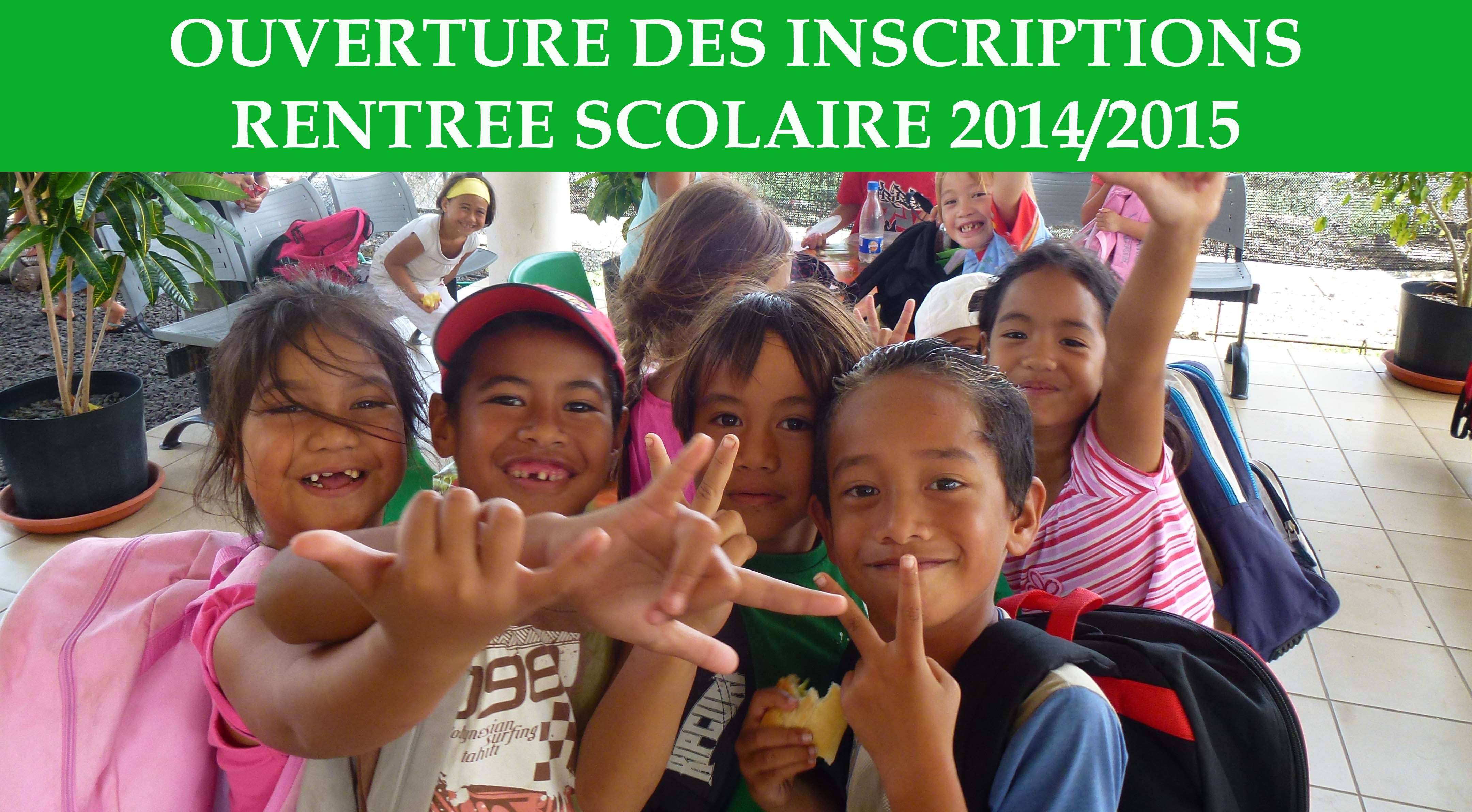 Inscription dans les Ecoles de Faa'a pour la rentrée 2014/2015