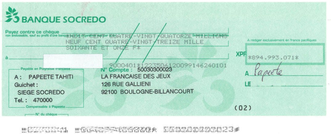 Le gagnant Polynésien du Loto® s’est déclaré, il empoche 894.993.071 F.cfp !