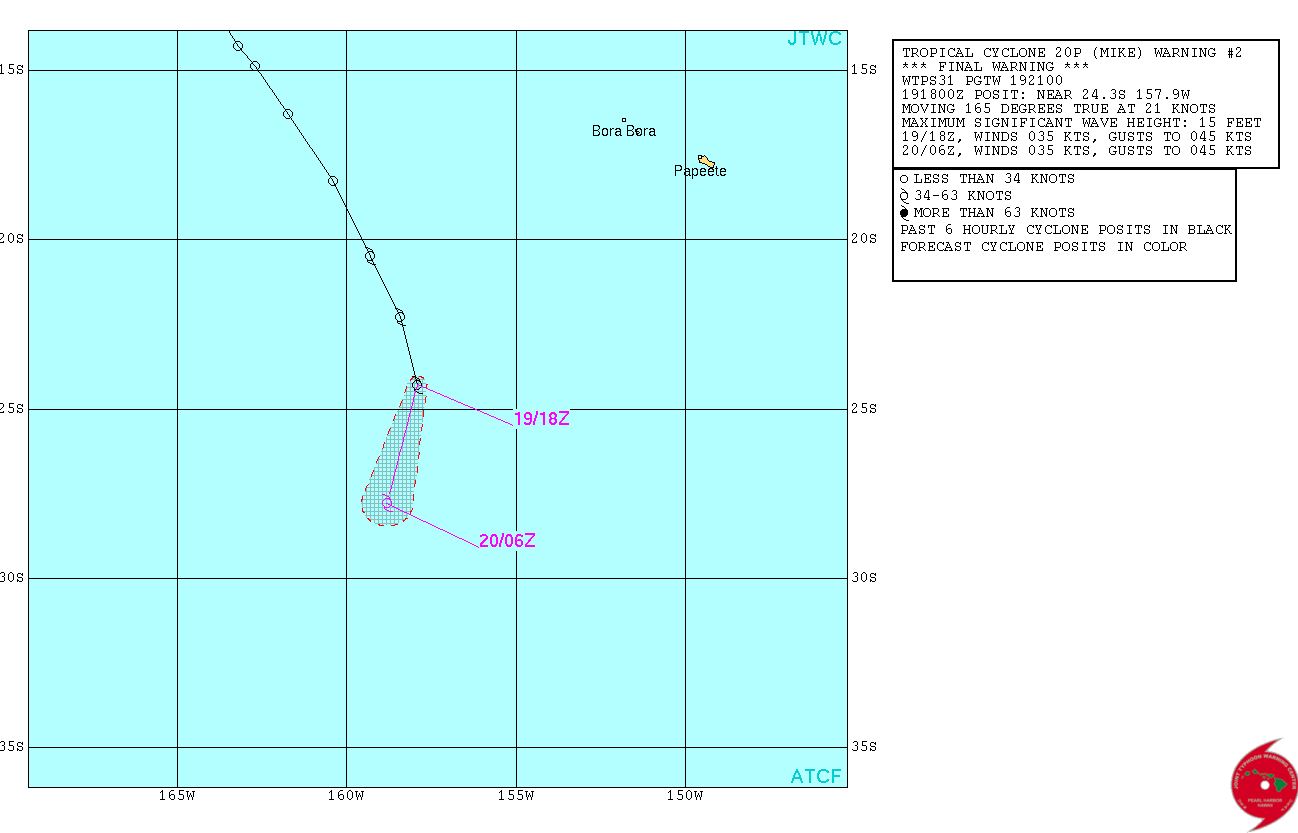 Mike, une tempête tropicale qui progresse aux îles cook
