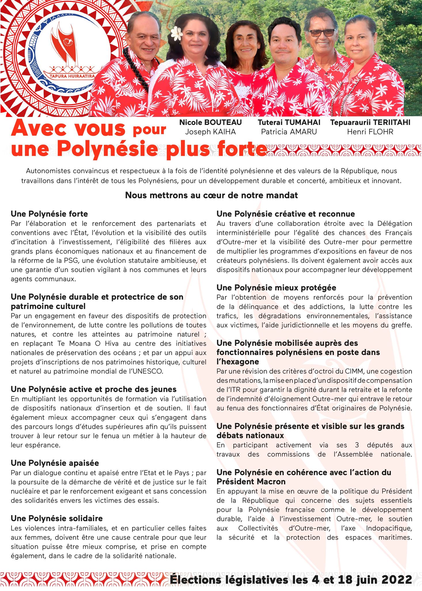 Législatives 2022 – Tepuaraurii Teriitahi : "La citoyenneté polynésienne"