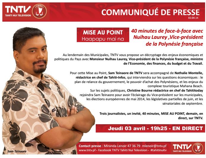 "Mise au point", nouvelle émission politique sur TNTV