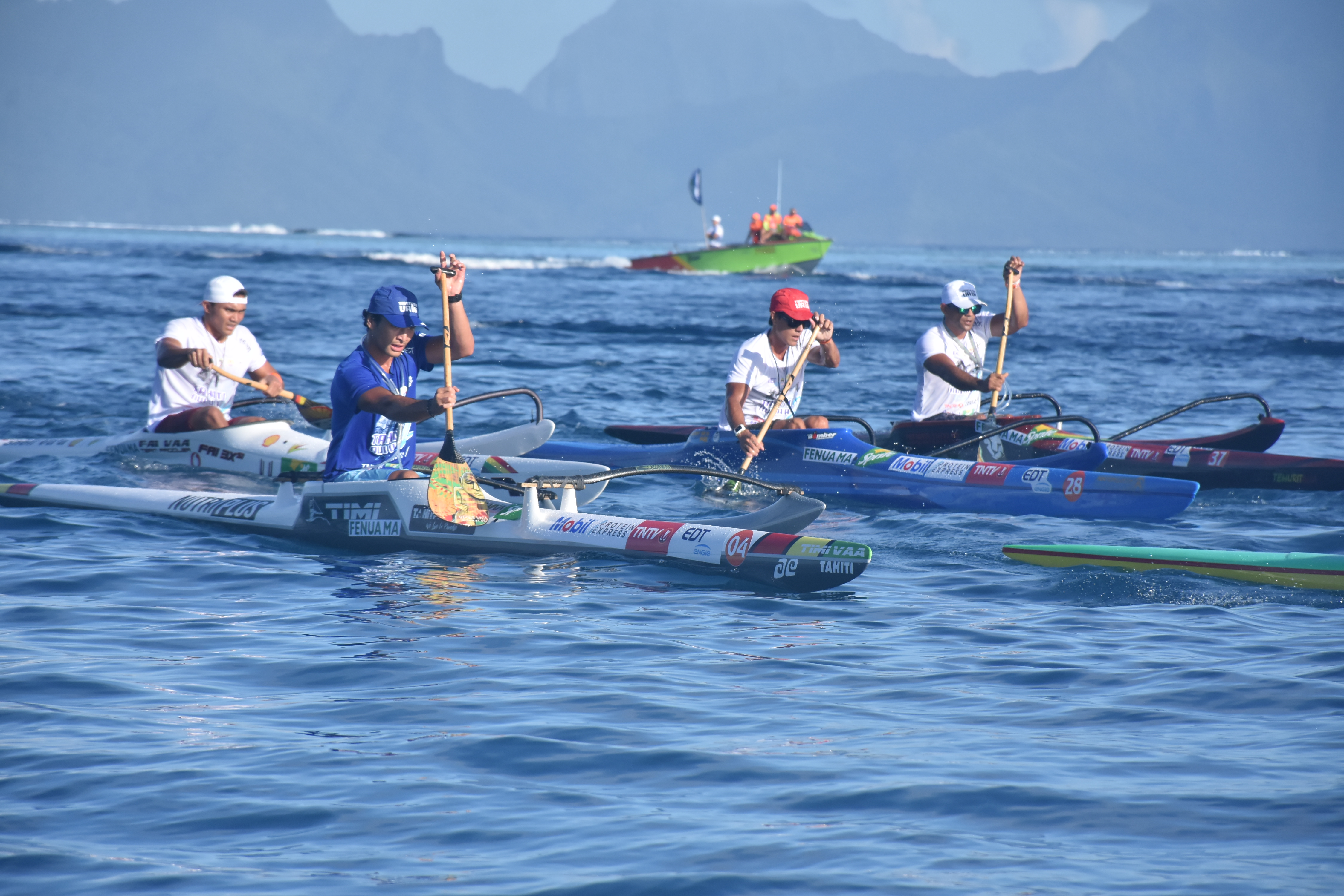 Cette première étape en V1 de la Tahiti Nui Va'a a offert une belle bagarre entre les cadors.