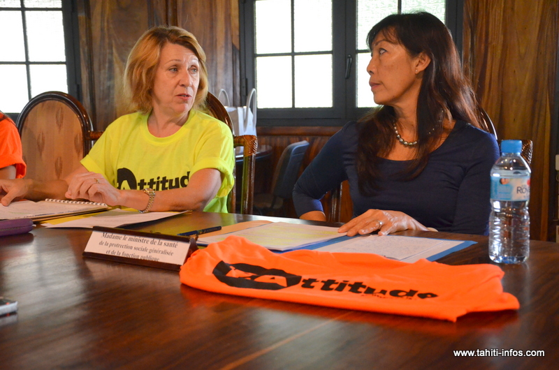 La minsitre Béatrice Chansin et Sylvie André, directrice du service de la santé, jeudi 3 avril au ministère de la Santé