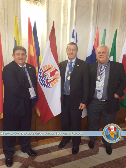 La Grande Loge Maçonnique régulière de Tahiti ( GLRT) participe à une conférence mondiale à Bucarest