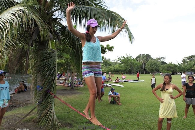 Maiana Mu veut faire connaitre la Slackline
