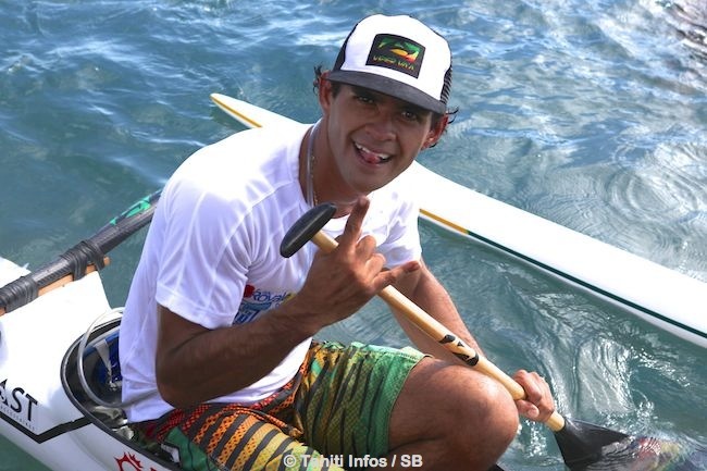 Steeve Teihota'ata, le rameur vedette d'Edt Va'a, est revenu au top de sa forme (archives SB)