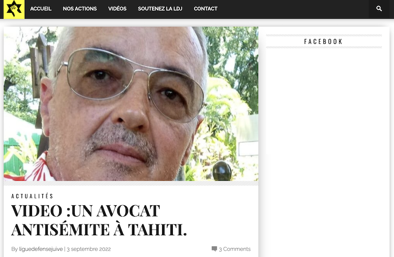 Dérapage antisémite d'un avocat de Papeete